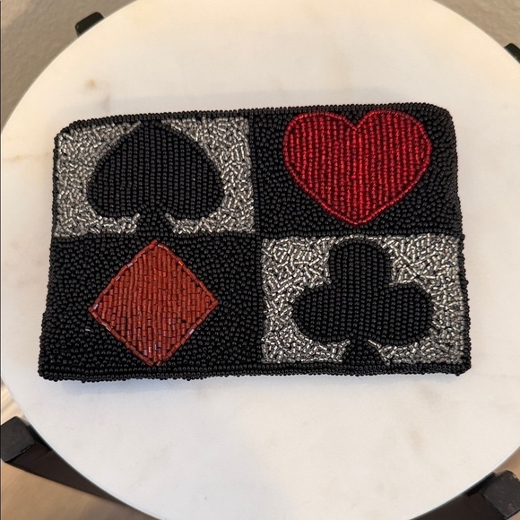 Accessories - Beaded Playing Card Clutch
